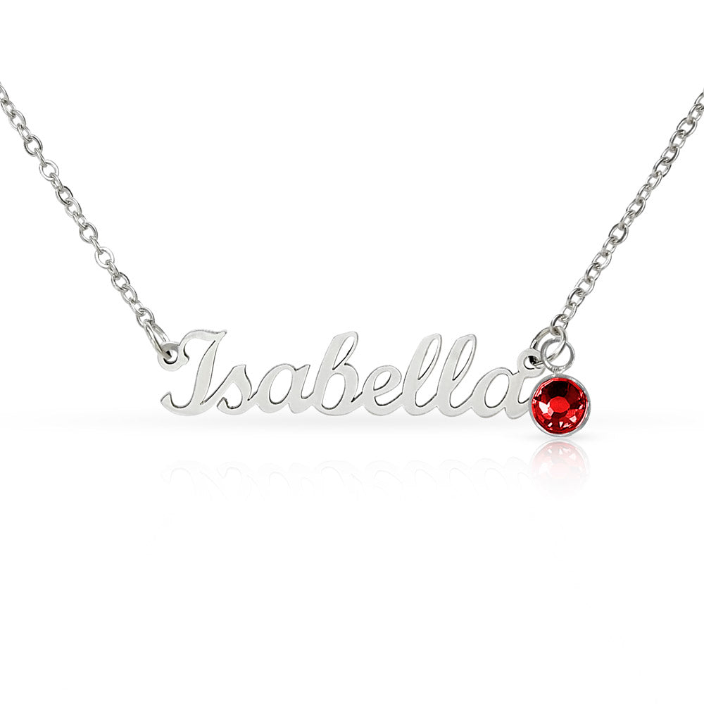 Custom Name Necklace with Single Birthstone