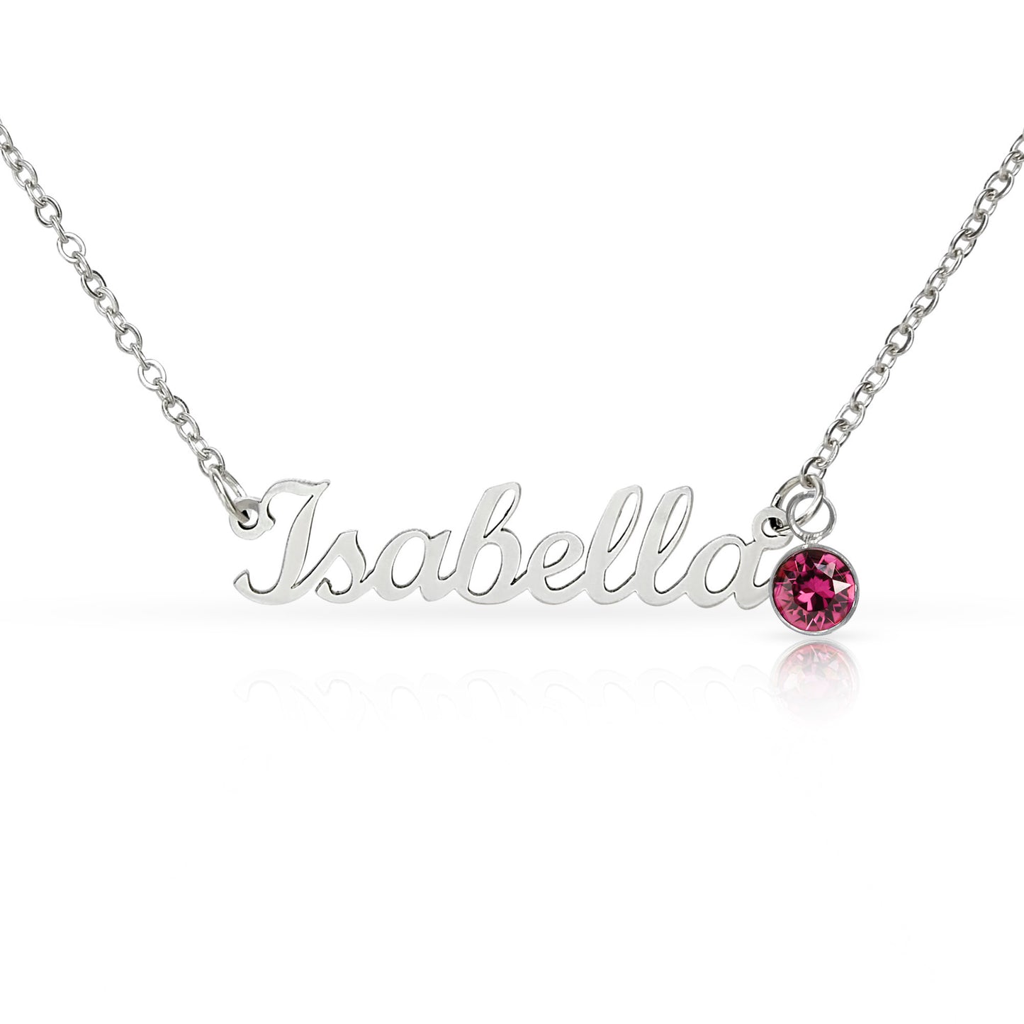 Custom Name Necklace with Single Birthstone