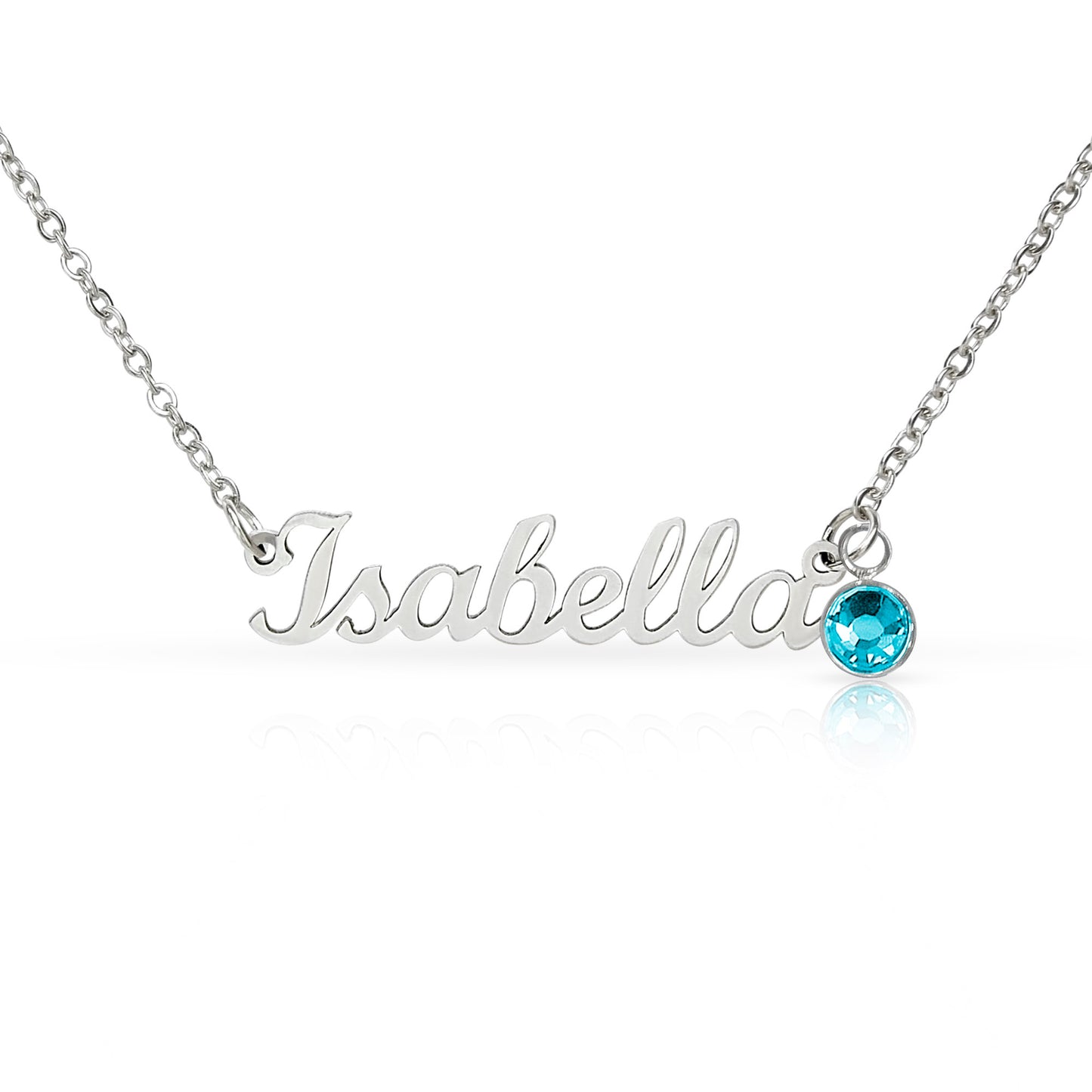 Custom Name Necklace with Single Birthstone