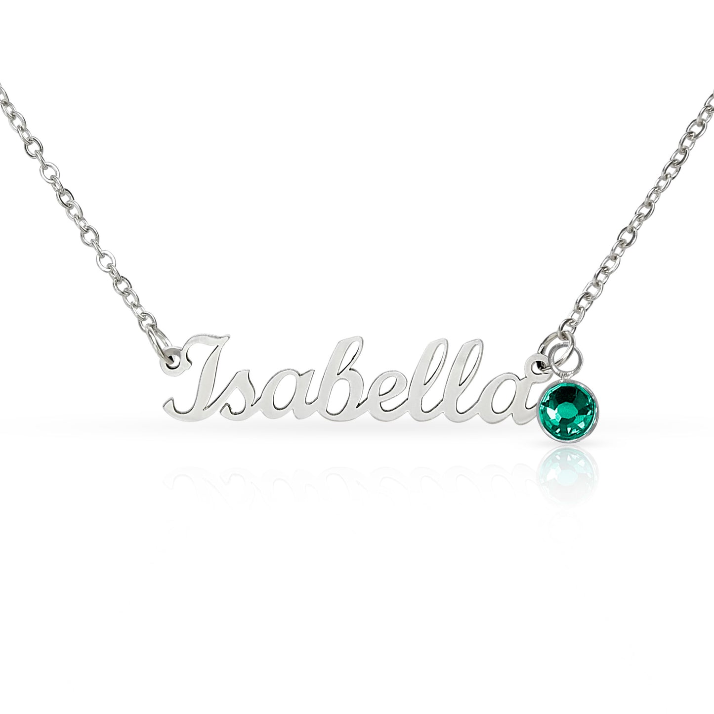 Custom Name Necklace with Single Birthstone