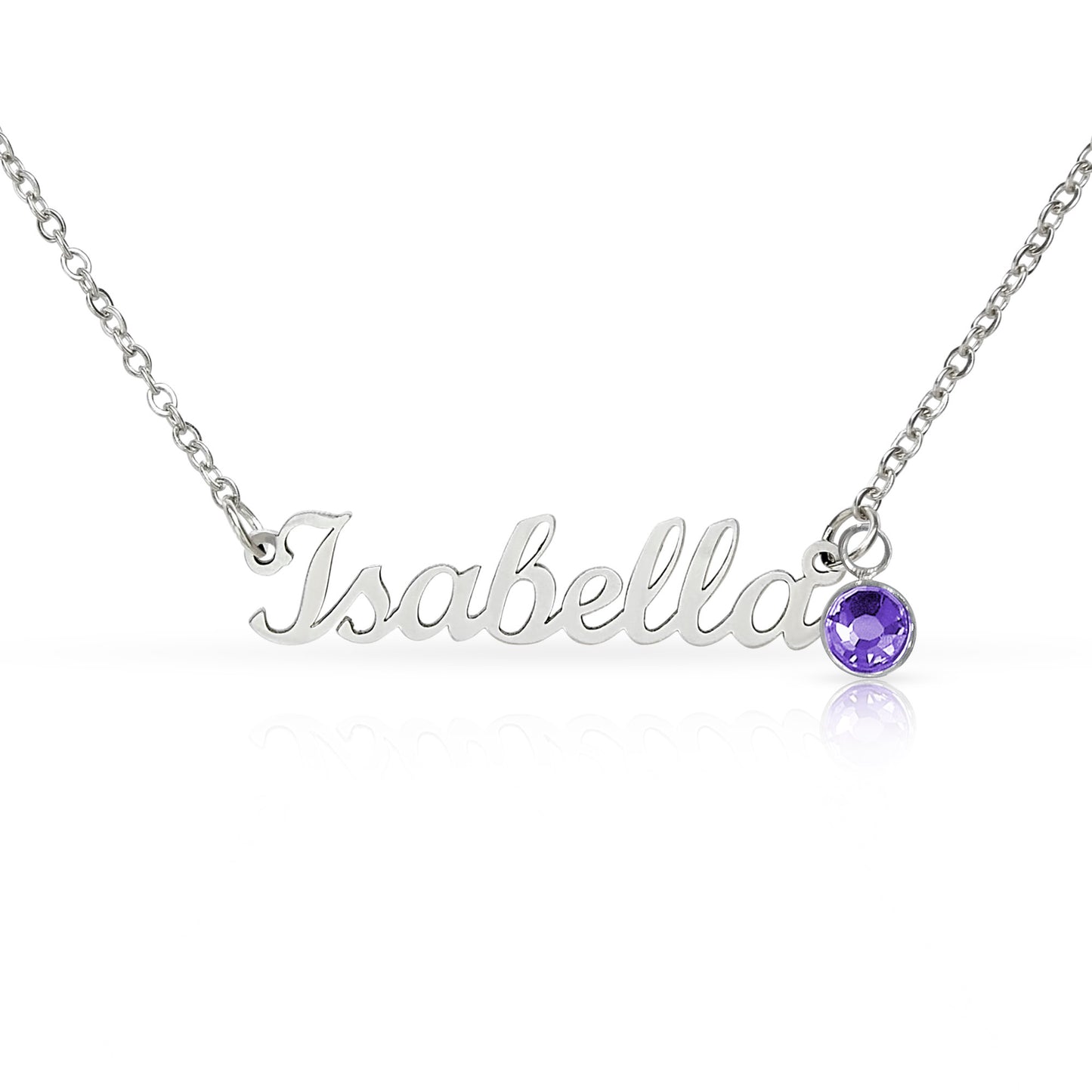 Custom Name Necklace with Single Birthstone