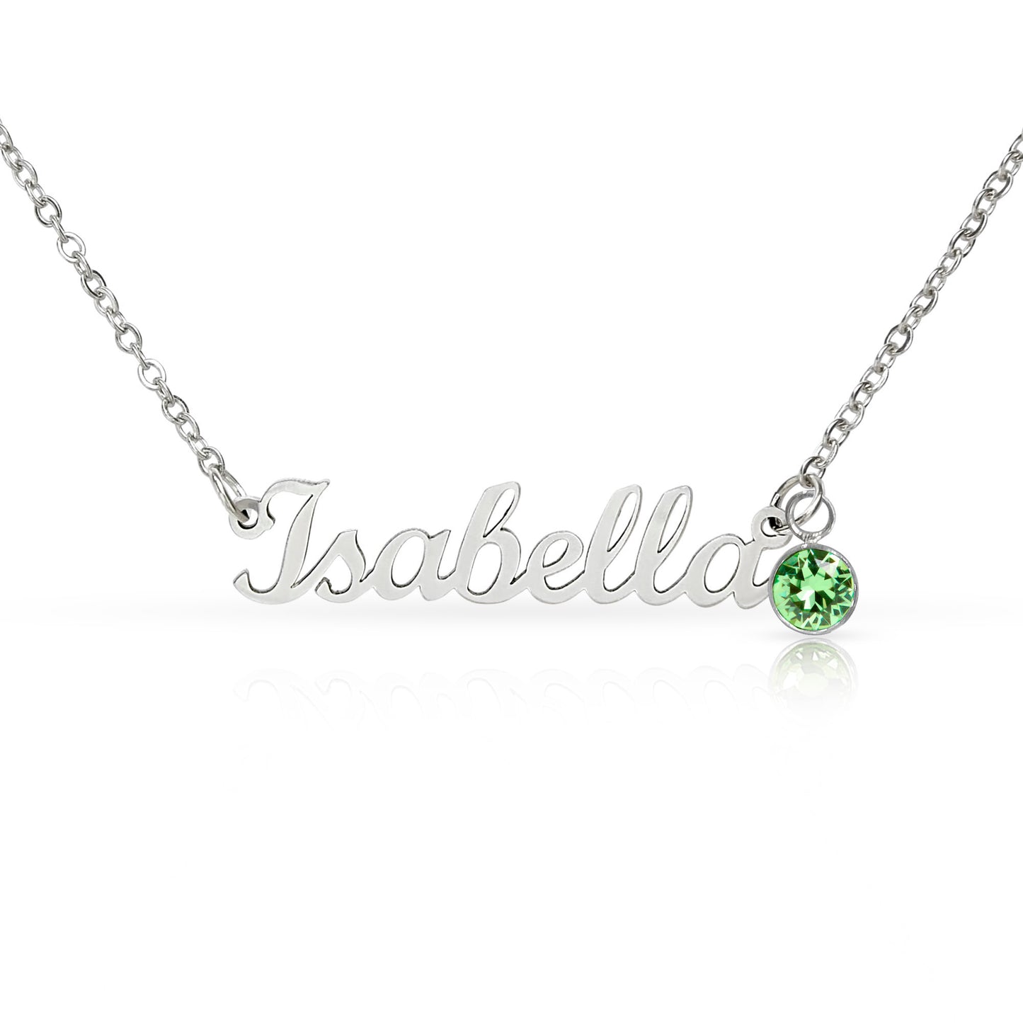 Custom Name Necklace with Single Birthstone