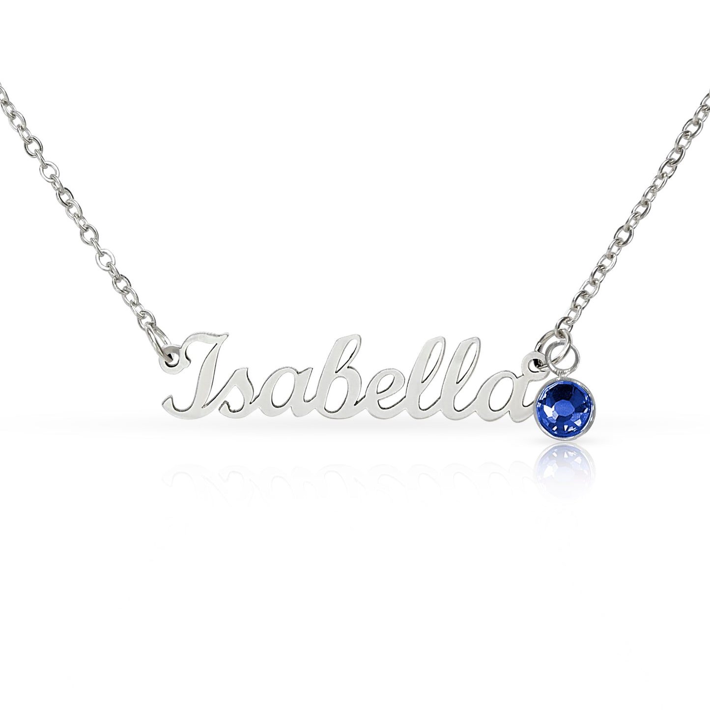Custom Name Necklace with Single Birthstone