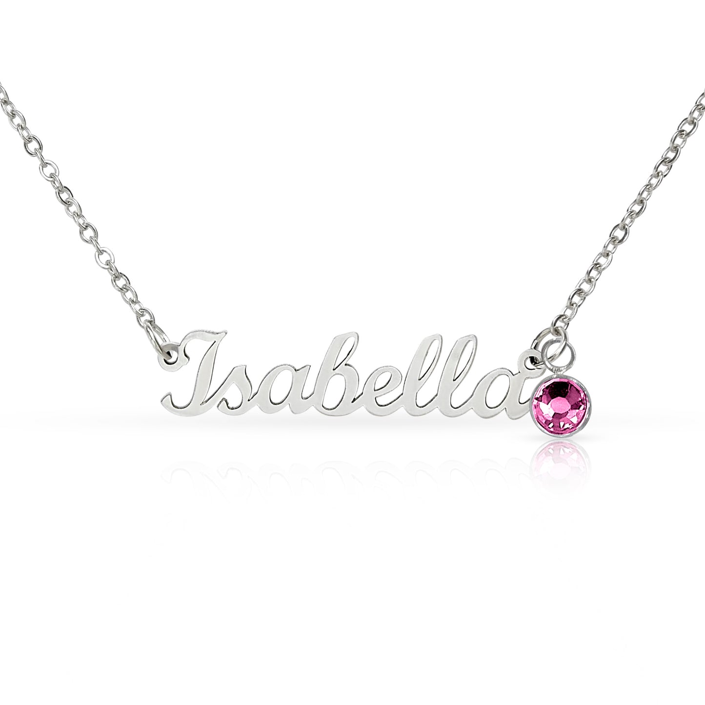 Custom Name Necklace with Single Birthstone