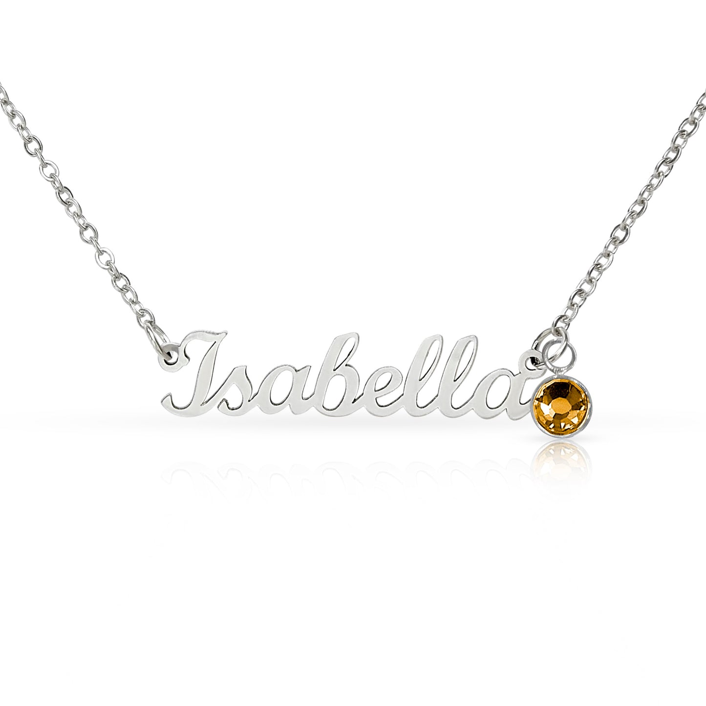 Custom Name Necklace with Single Birthstone