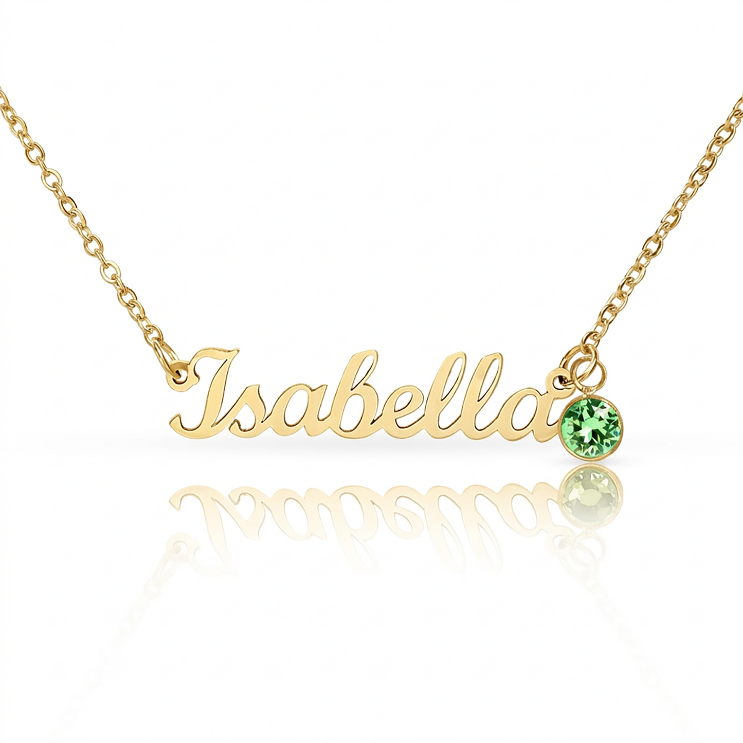 Custom Name Necklace with Single Birthstone