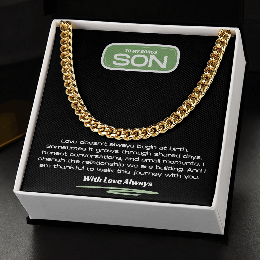 To My Bonus Son -Cuban Link Chain