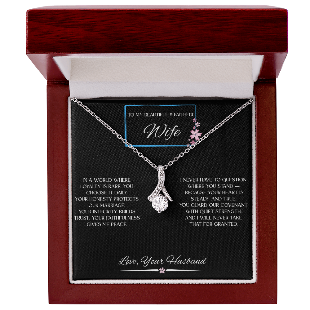 To My Beautiful & Faithful Wife - Alluring Beauty Necklace
