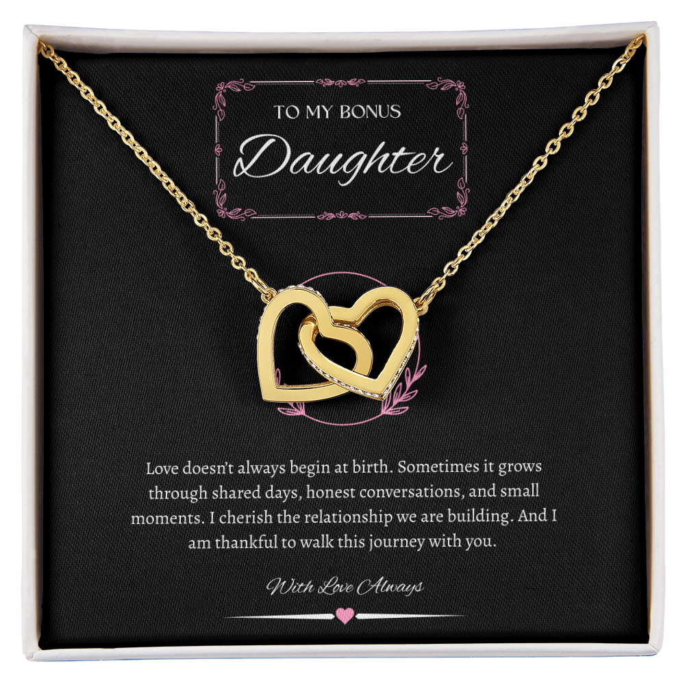 To My Bonus Daughter - Interlocking Hearts