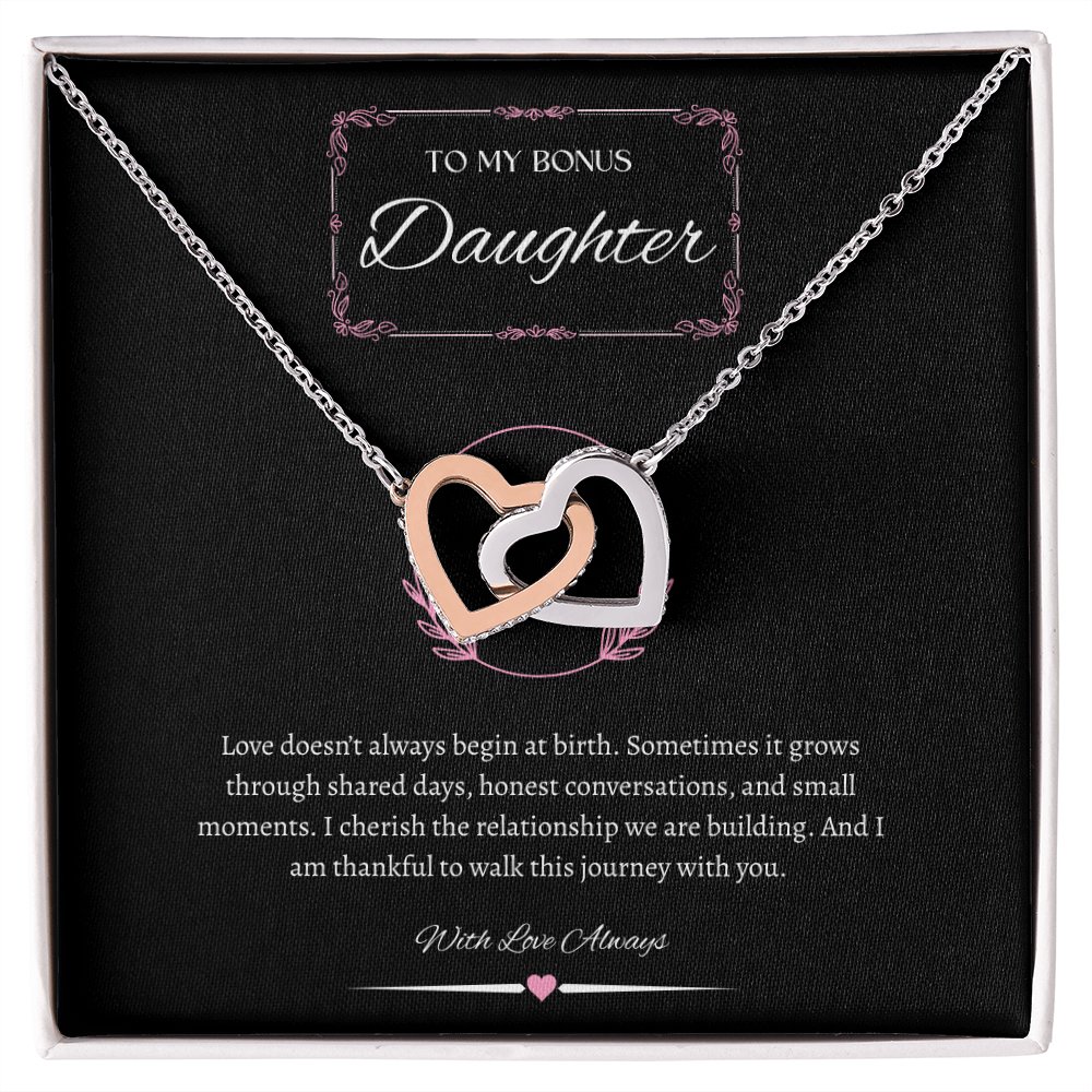 To My Bonus Daughter - Interlocking Hearts