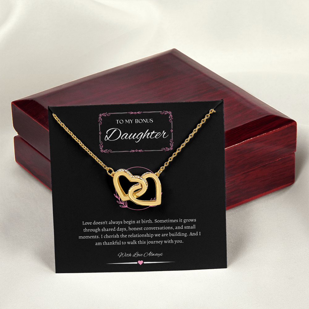 To My Bonus Daughter - Interlocking Hearts