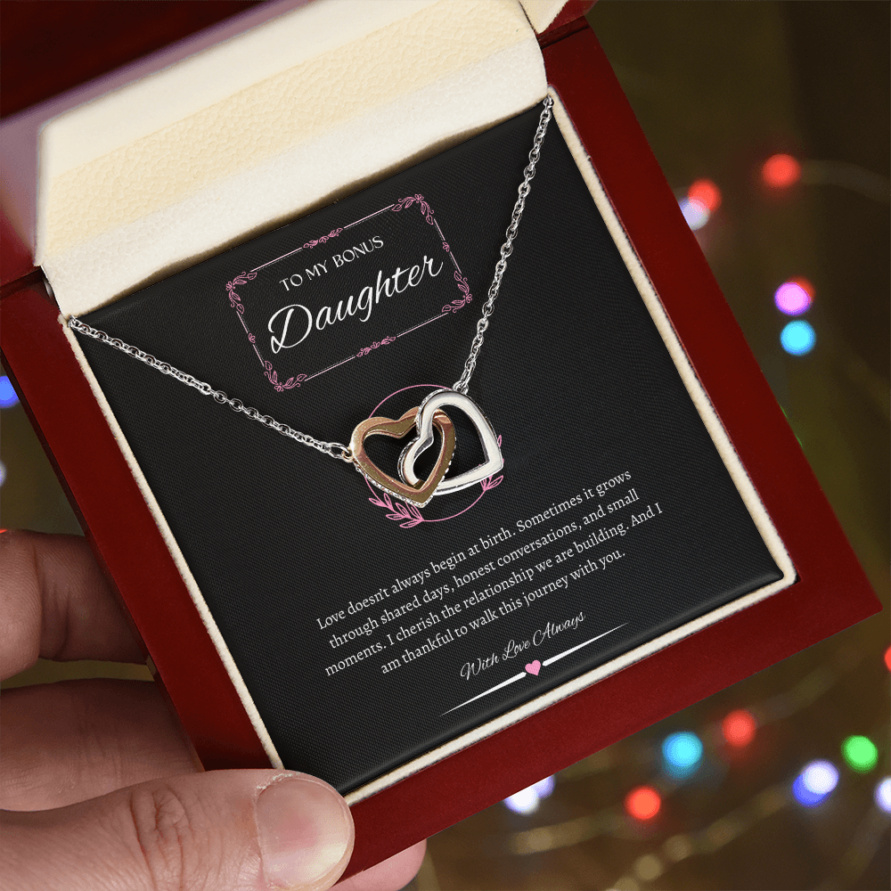 To My Bonus Daughter - Interlocking Hearts