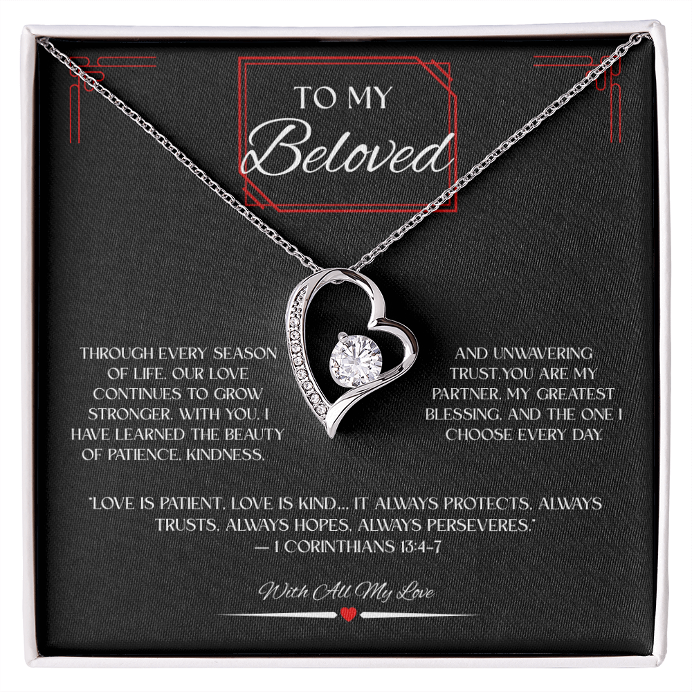 To My Beloved 1 Cor 13:4-7  -Forever Love Necklace