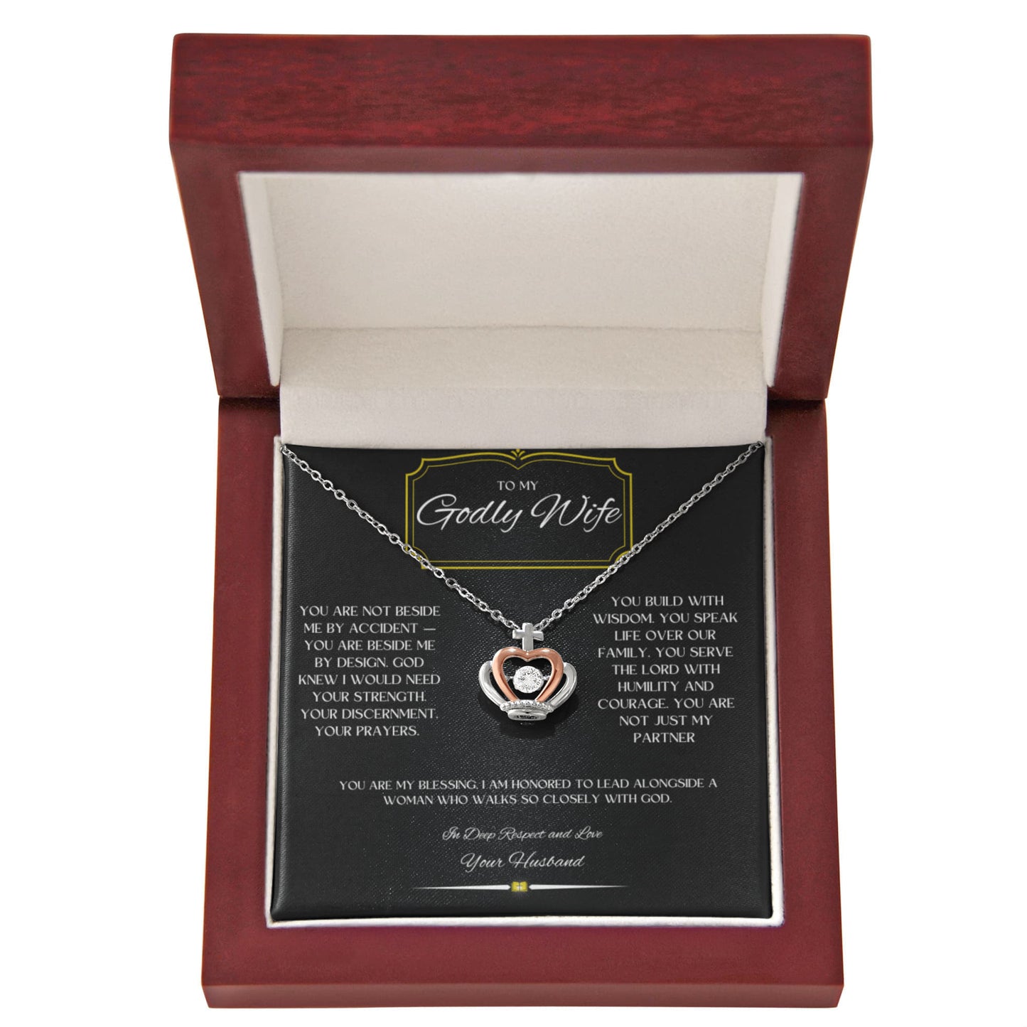 To My Godly Wife -Crown Pendant Necklace